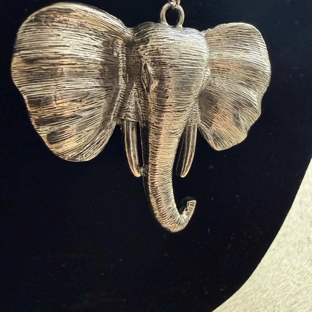 Silver Elephant Pendant Necklace - Picture 4 of 11